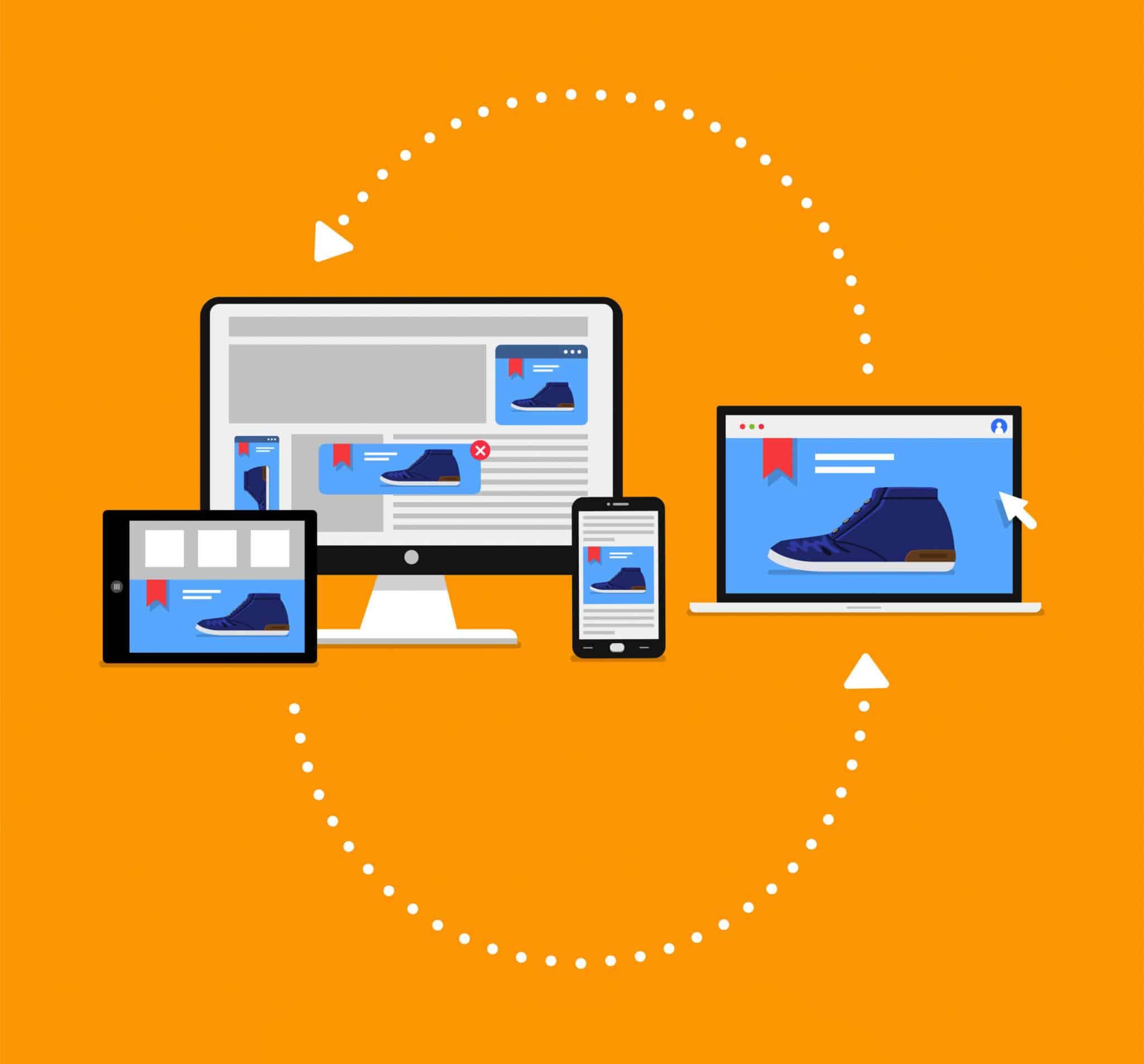 Grey Matter flat design concept digital marketing retargeting or remarketing. online banner ad network. vector illustrations. graphic