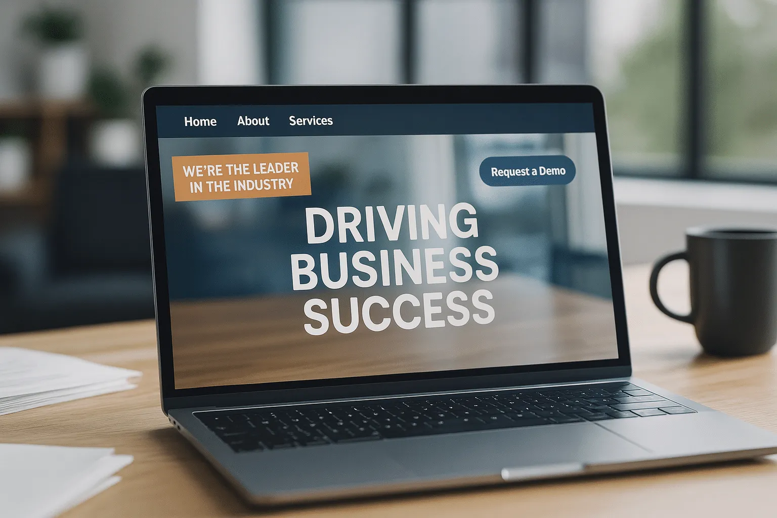 A laptop with a bad homepage example